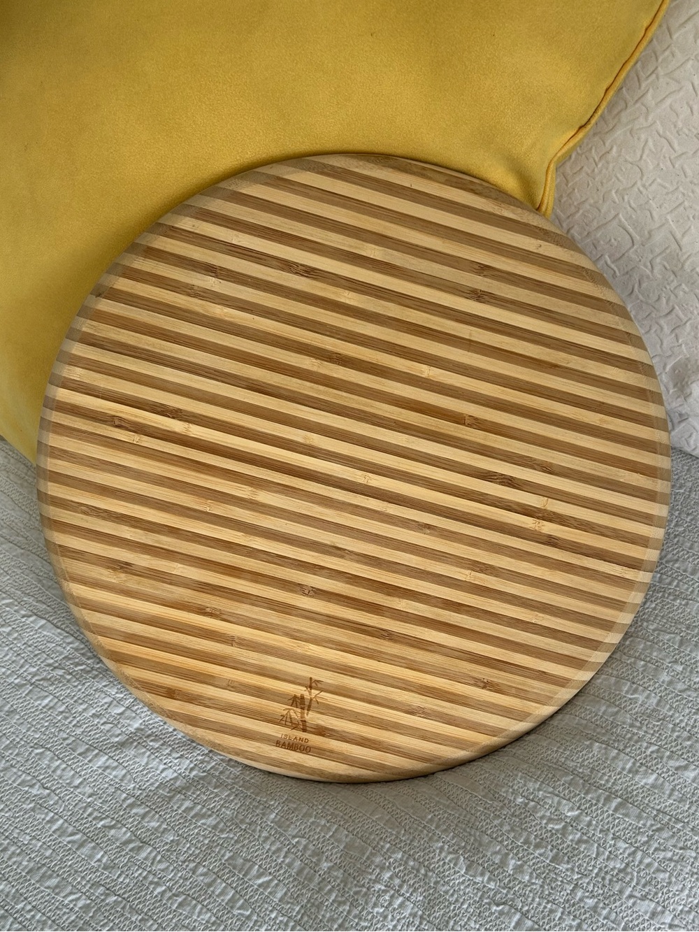 Round Bamboo Serving/Cutting Board - Natural Wood